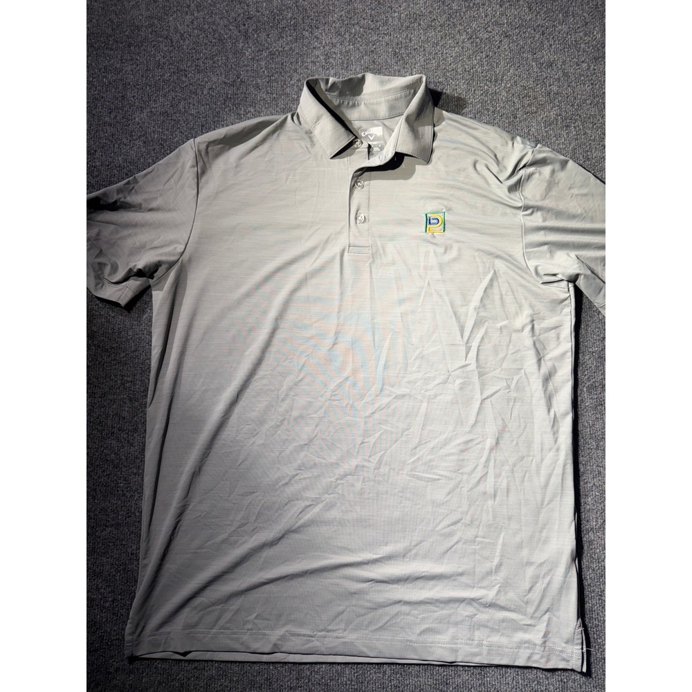 Callaway Mens Opti-Dri Golf Polo Shirt Gray Short Sleeve Embroidered Logo Large